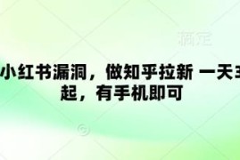 小红书发图文做知乎拉新赚钱实操方法 有手机即可轻松上手