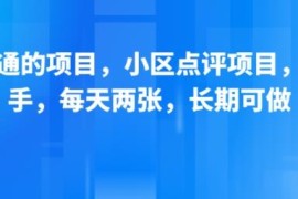 已跑通小区点评副业项目拆解 操作简单低门槛可长期运营