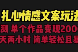 扎心情感文案实操玩法分享 一分钟出原创单作品变现5000+