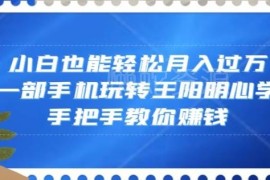 新手手机操作王阳明心学内容项目 低门槛副业实操全指南