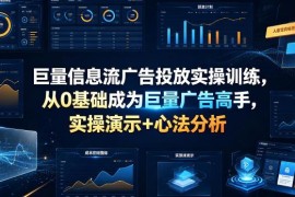 巨量信息流广告投放实操教程 0基础入门到精通系统教学