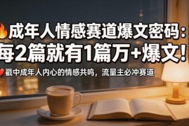 公众号成年人情感心理赛道解析 爆文率高受众广新手易入局