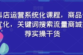 抖店系统化运营实操教程 商品卡优化搜索推荐流量玩法干货