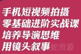 零基础手机短视频拍摄进阶实战课 培养导演思维掌握镜头叙事