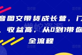抖音图文带货从0到1全流程教程 零基础入门实操成长营课程