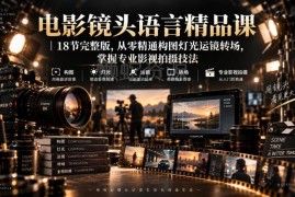 18节电影镜头语言精品课 从零精通构图灯光运镜拍摄技法