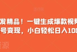 一键生成爆款视频快速起号变现教程 新手可操作的低门槛项目