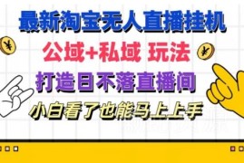 2024淘宝无人直播公域私域玩法 小白易上手的日不落直播间搭建指南