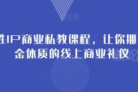 女性IP商业私教课程 线上商业礼仪与变现运营全攻略