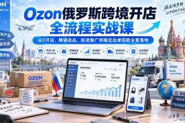 Ozon俄罗斯跨境开店全流程实战课 零基础从开店到回款落地教学