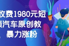 售价1980元短视频汽车原创教学 多平台账号涨粉实操教程