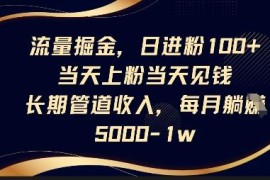短视频引流+网盘拉新副业实操 稳定日增粉100+可获长期管道收益