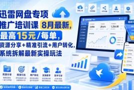 9月最新迅雷网盘推广培训课 引流转化全链路实操玩法拆解