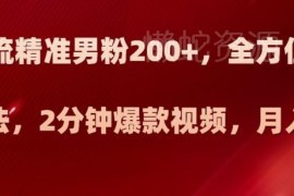 抖音美女号精准男粉引流玩法 2分钟做爆款视频月入2w实操教程