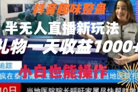 抖音趣味整蛊半无人直播玩法拆解 小白可操作单日收益可达千元