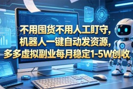 拼多多虚拟品副业实操玩法揭秘 无囤货自动运营稳定创收指南