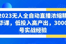 2023无人全自动直播精华课 含风控规避及系统操作实战教学