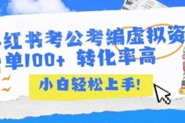 小红书考公考编虚拟资料售卖项目详解 小白易上手单客收益超百元