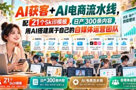 AI电商自媒体运营实战课 配模板教你搭建日产300条内容单人团队