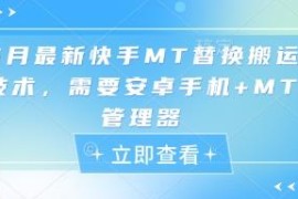 2024年5月最新快手MT替换搬运技术 操作需安卓手机与MT管理器