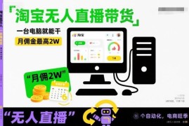 淘宝无人直播带货玩法详解 低门槛可批量操作的电商副业项目