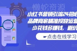 小红书品牌商家投放运营全指南 24招引流实操玩法教程