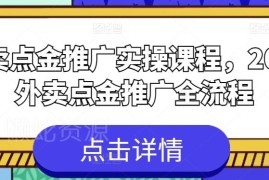 2024外卖点金推广全流程实操课 从入门到高阶运营教程