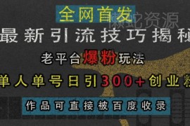 2024微博引流爆粉实操玩法 单人单号日引300+创业粉可被百度收录
