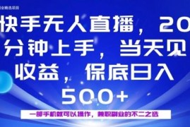 2025年最新快手无人直播副业玩法 门槛低易上手操作当日即可获收益