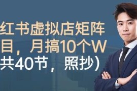 小红书虚拟店矩阵项目实操教程 40节零基础照做可月入过万