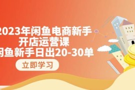 2023年闲鱼新手开店运营教程 18节实战干货教你日出20-30单