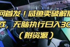 闲鱼小游戏售卖副业实操教程 低门槛零成本可长期落地执行