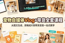 零基础宠物自媒体Vlog带货课程 从内容制作到变现全流程教学