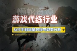 2024游戏代练行业盈利拆解 从打手到流量对接裂变全路径分析