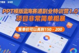 垂直类PPT模板蓝海副业解析 低门槛高客单价可批量复制落地