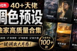 小红书40+网红摄影师高质量婚礼人像风光调色预设合集整理
