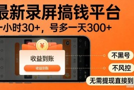 2025年最新录屏赚钱平台玩法 多号矩阵操作日入300+无风控