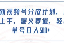 2024视频号分成计划冷门高收益赛道 新手易上手单号可日入500