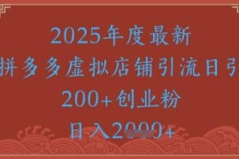 拼多多虚拟店铺引流创业粉技巧 日引精准粉操作全流程