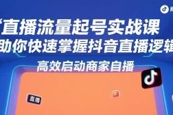 抖音直播流量起号实战课 商家自播全流程运营实操指南