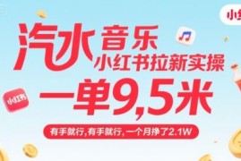 汽水音乐小红书拉新实操攻略 单客佣金9.5元单人单月可赚2.1万