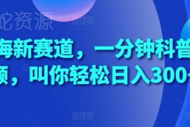 2024一分钟科普短视频蓝海赛道 低门槛副业日入300实操指南
