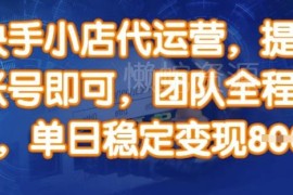 快手小店代运营玩法揭秘 仅需提供账号团队全操盘稳定变现