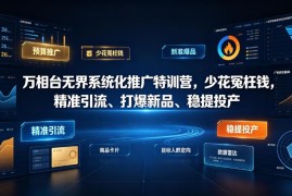万相台无界系统化推广特训营 学精准引流稳提投产打爆新品