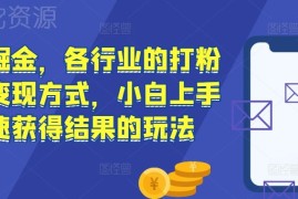 2024各行业打粉变现玩法教程 小白快速上手流量掘金实操指南