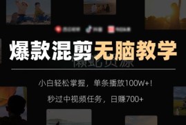 零基础影视混剪实操教程 小白做中视频获高播放轻松赚收益
