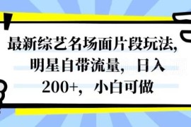 综艺名场面剪辑变现玩法 零基础小白可上手的低门槛赚钱项目
