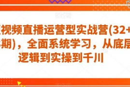 短视频直播运营32+33期实战营 从底层逻辑到千川实操系统课