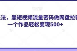 短视频纯绿流量玩法网盘拉新实操 单个作品轻松变现500+教程