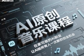 0基础可学AI原创音乐课程 在家可做的低门槛AI副业创业教程